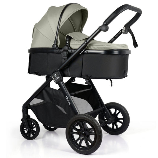 For Your Little One Cruise 3 In 1 Travel System With i-Size Car Seat - Pebble Sage (Free Cupholder And Seat Liner Included!)