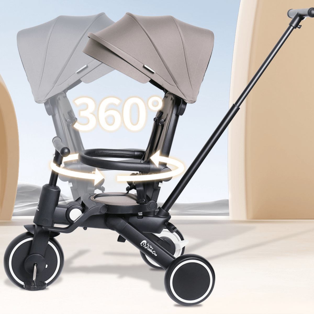 Foryourlittleone Xplor 6 in 1 Foldable Trike - Grey Olive (10m-5y)