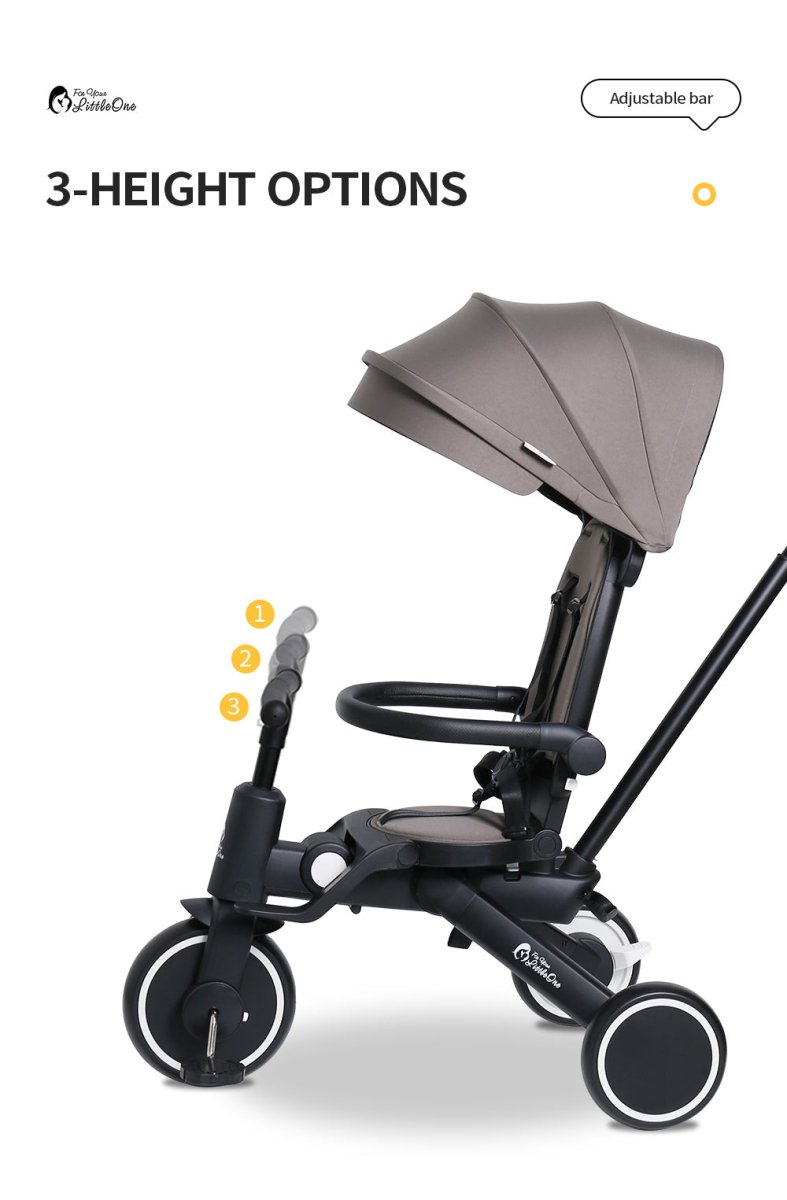 Foryourlittleone Xplor 6 in 1 Foldable Trike - Grey Olive (10m-5y)