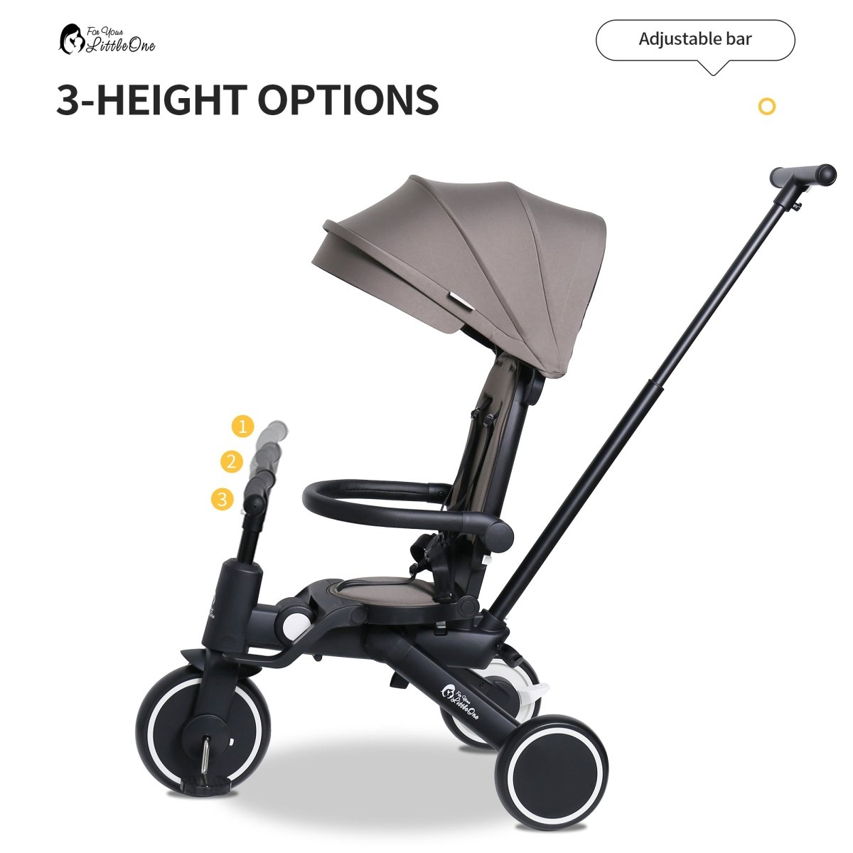 Foryourlittleone Xplor Plus 6 in 1 Foldable Trike - Green (10m-5y)