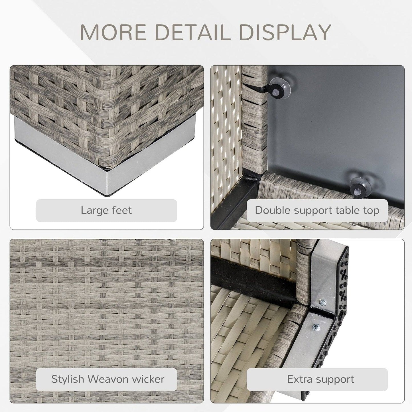 Square PE Wicker Rattan Table
