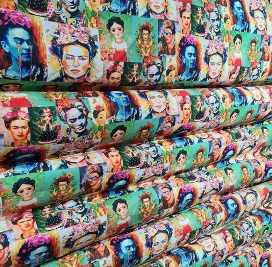 Frida Khalo Upholstery Fabric - Digital Print Fabric – Multiple Fabric Options, Sold by Metre