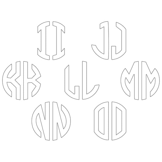 Personalised Monogram Initials Iron On Transfer, White