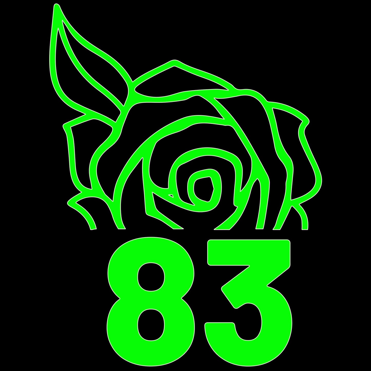 Wheelie Bin Rose Sticker