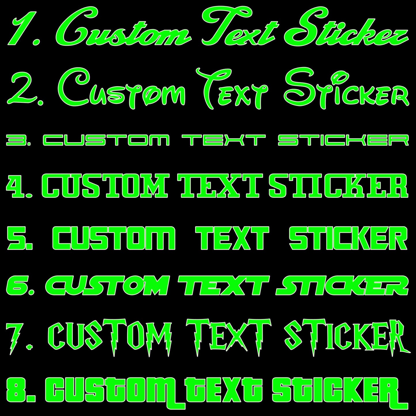 Famous Fonts Custom Text Sticker