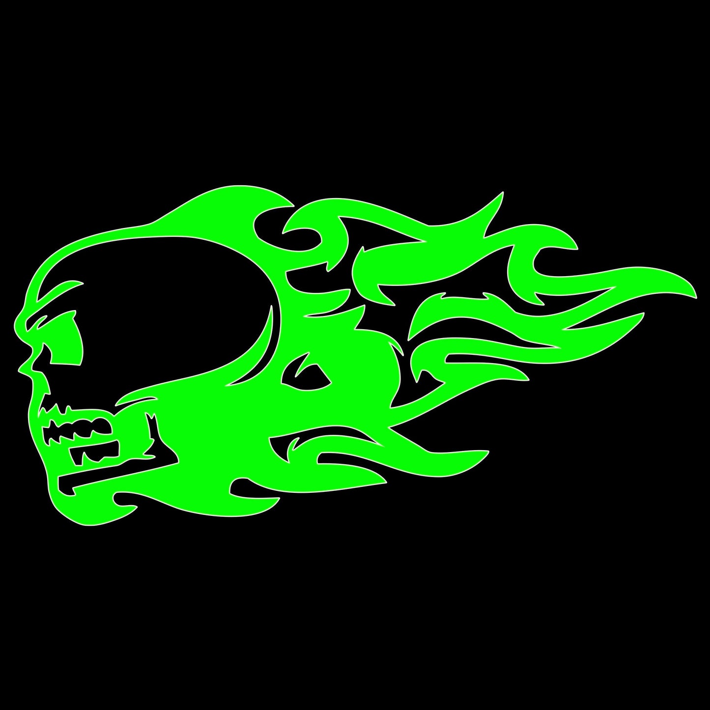 Flaming Skull Sticker