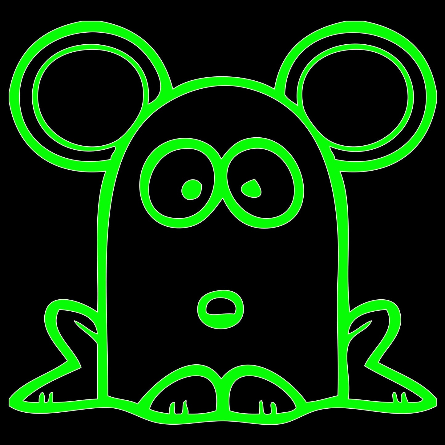 Funny Cartoon Mouse Sticker