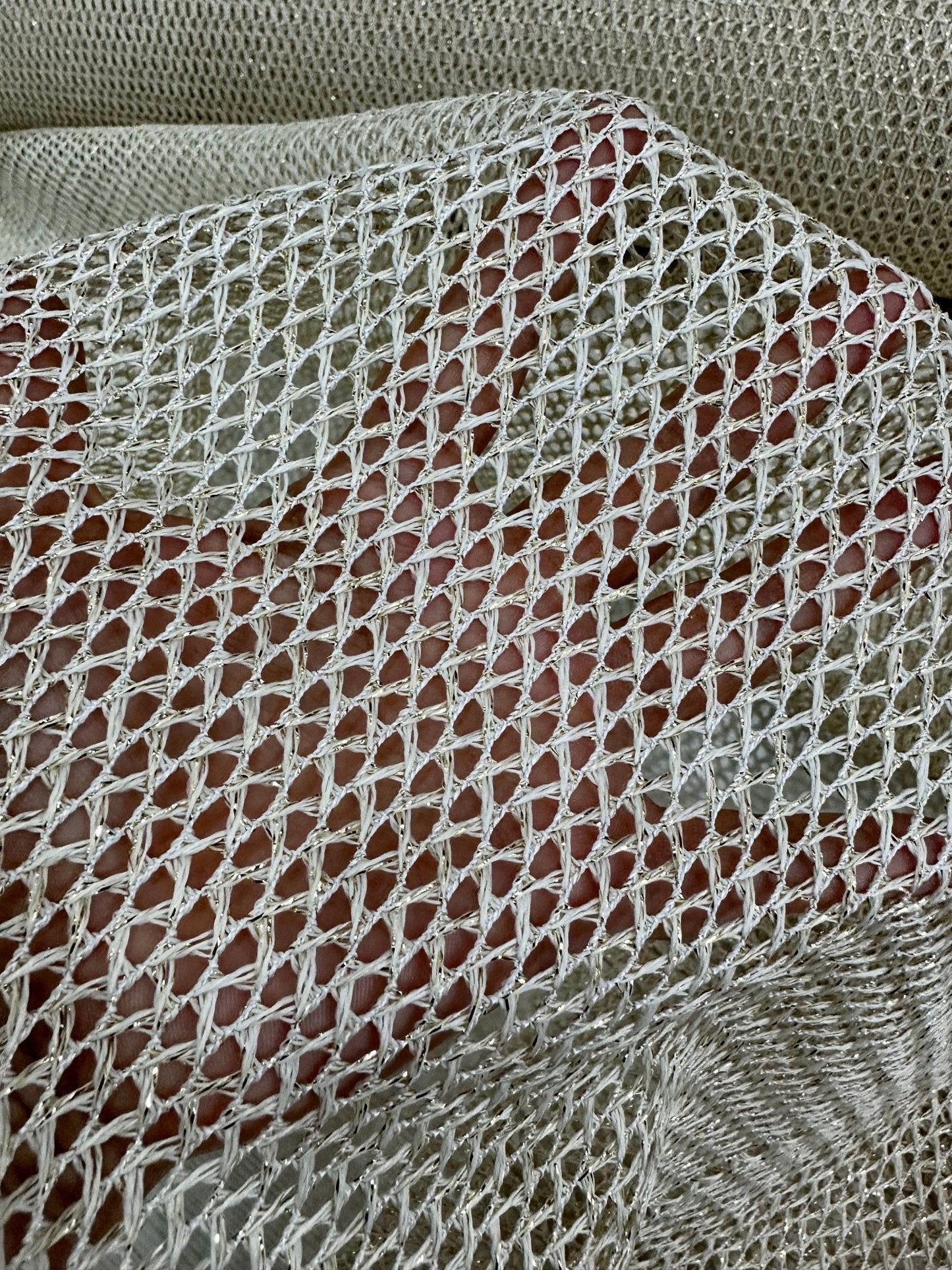 Shimmering Gold Fishnet Mesh Fabric for Elegant Crafts and Designs