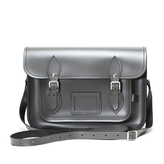 Handmade Leather Satchel - Graphite