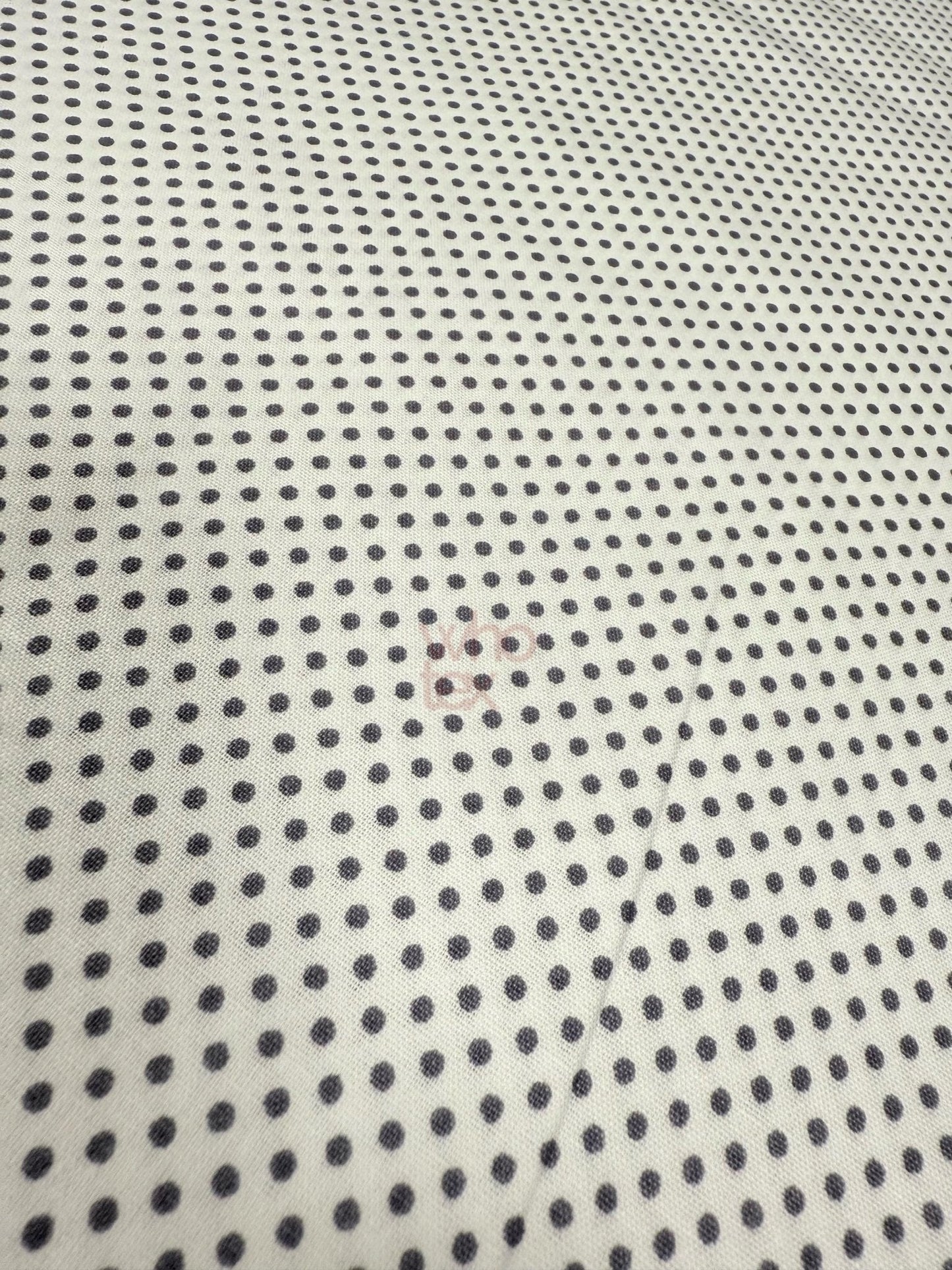 Gray Polka Dot Poplin Fabric, Full Cotton Fabric By The Yard