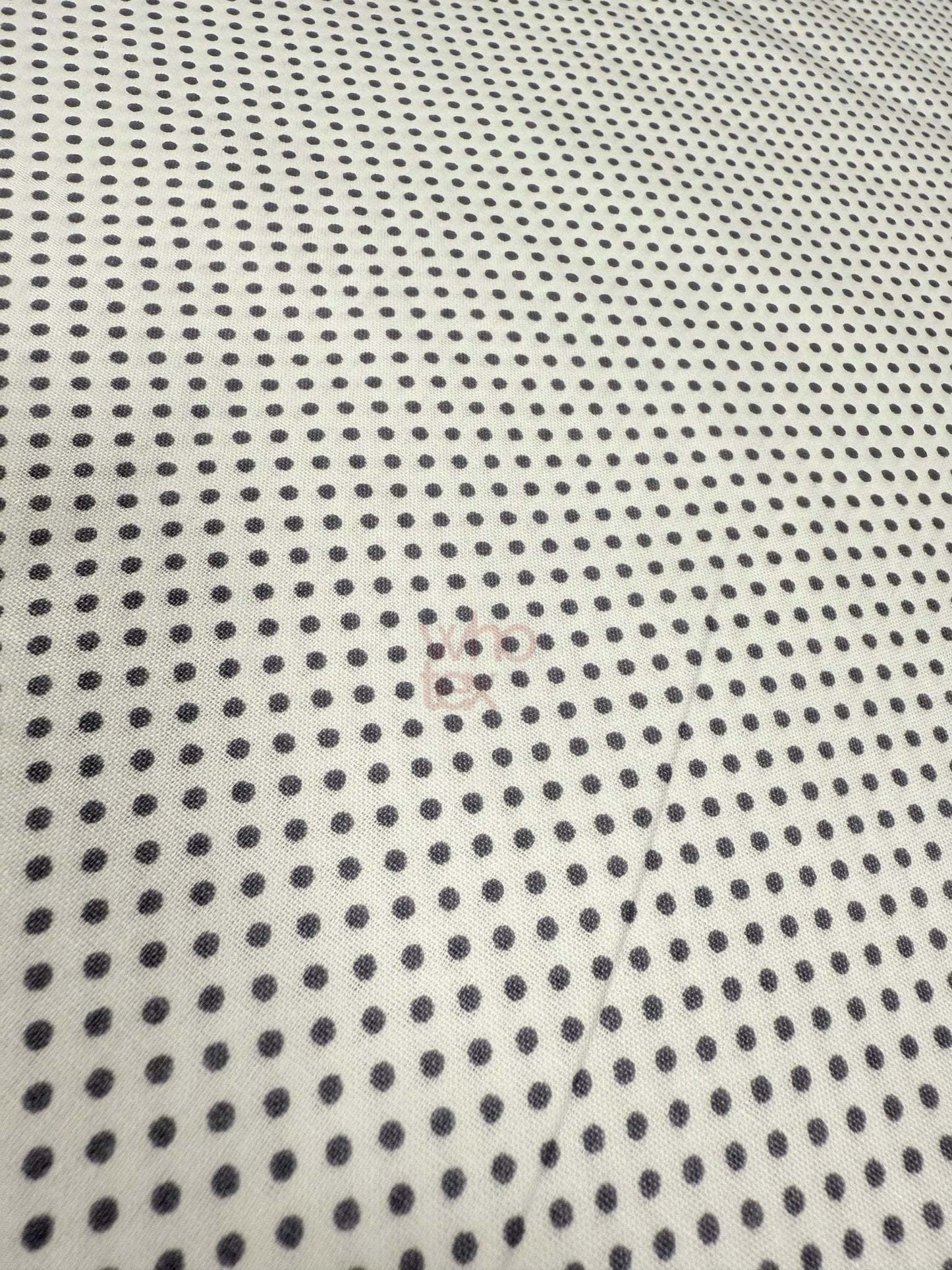 Gray Polka Dot Poplin Fabric, Full Cotton Fabric By The Yard