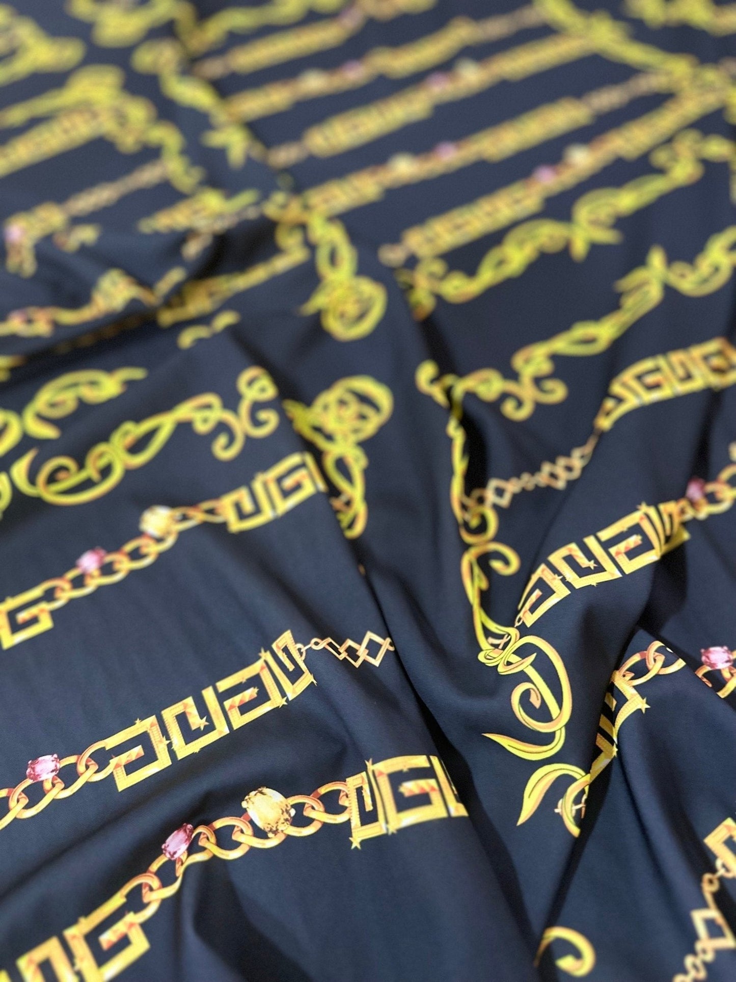 Gold Greek Key Fabric
