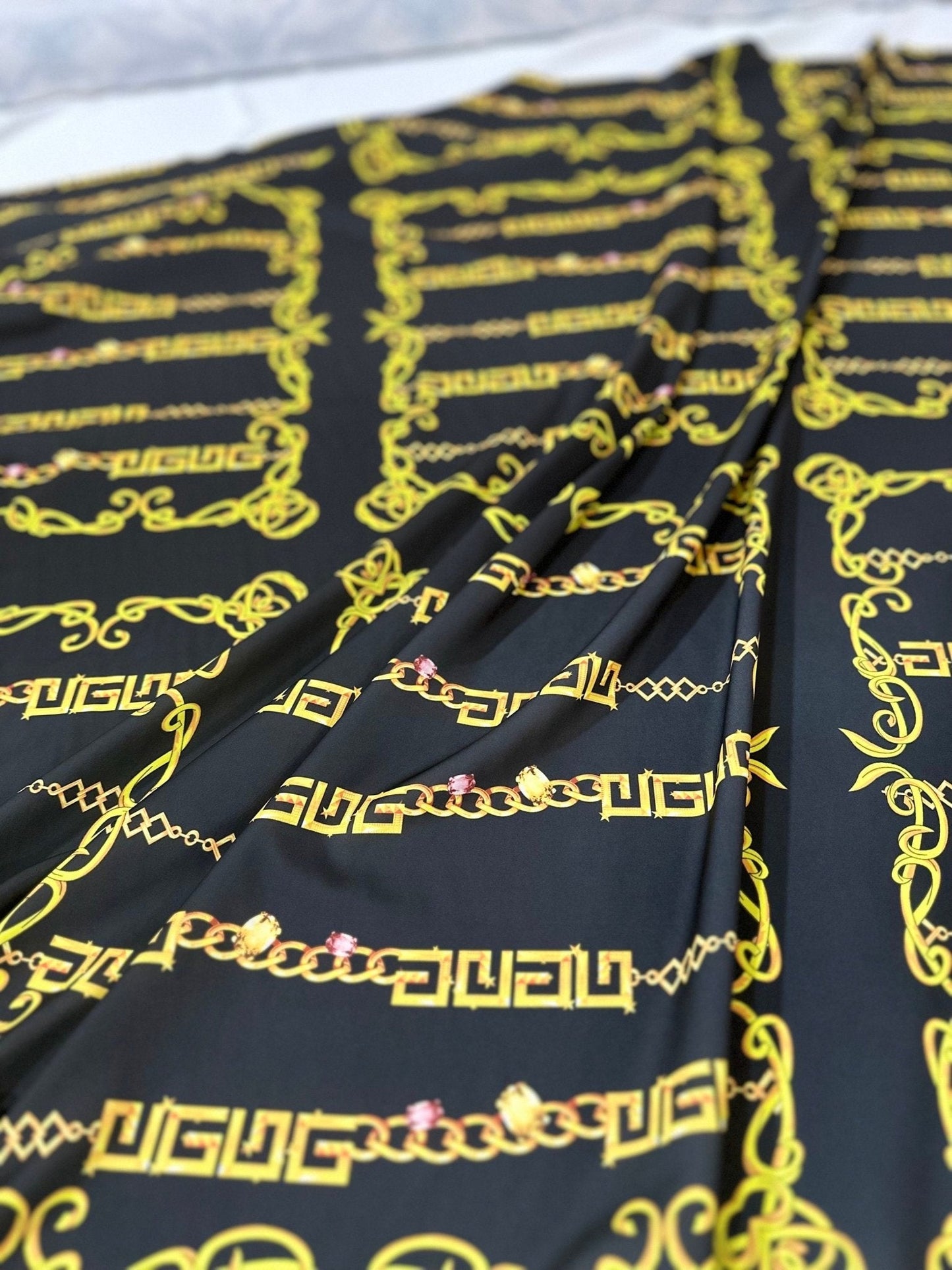 Gold Greek Key Fabric