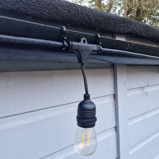 20 x Black Guttering Hanging Clips / S Clips for String Lights