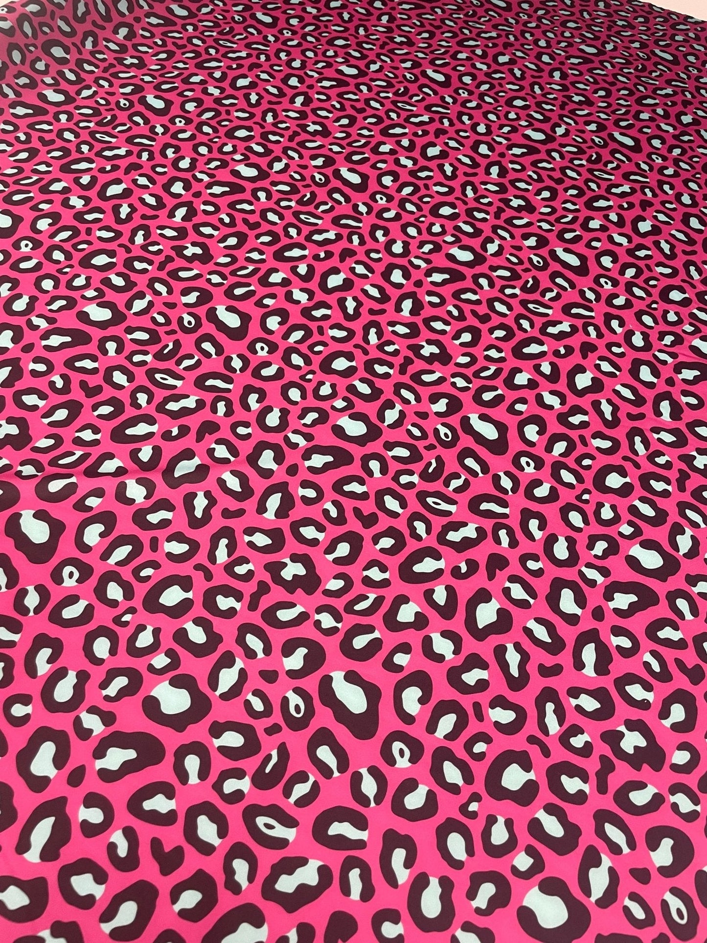 Hot Pink Leopard Print Spandex Fabric – Bold Animal Pattern by Metre