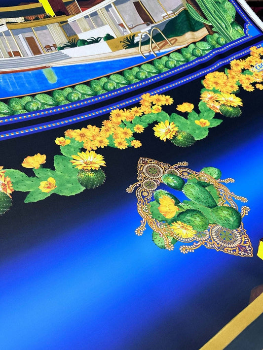 Palm Springs Retro Hotel Print Fabric – Fabric by Metre, Multiple Options for Sewing & Dressmaking