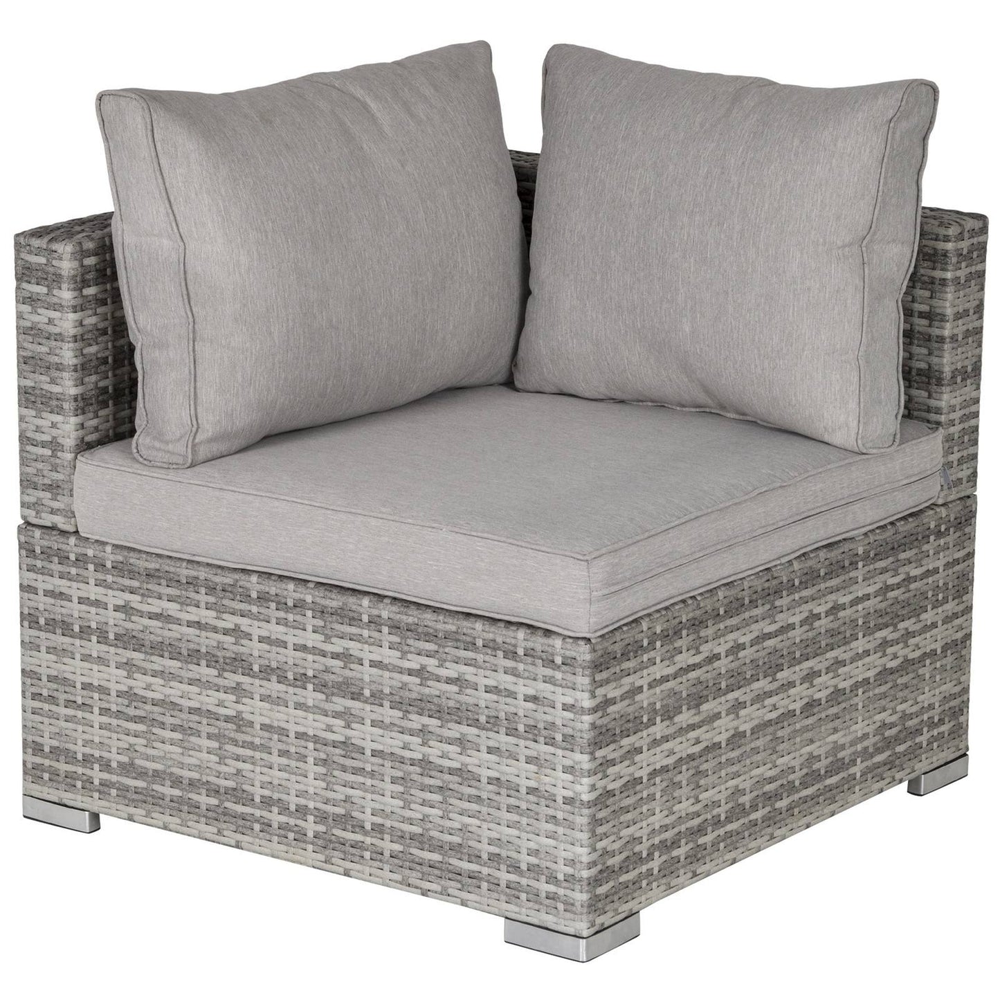 PE Rattan Wicker Corner Sofa Garden Furniture Single Sofa Chair w/ Cushions