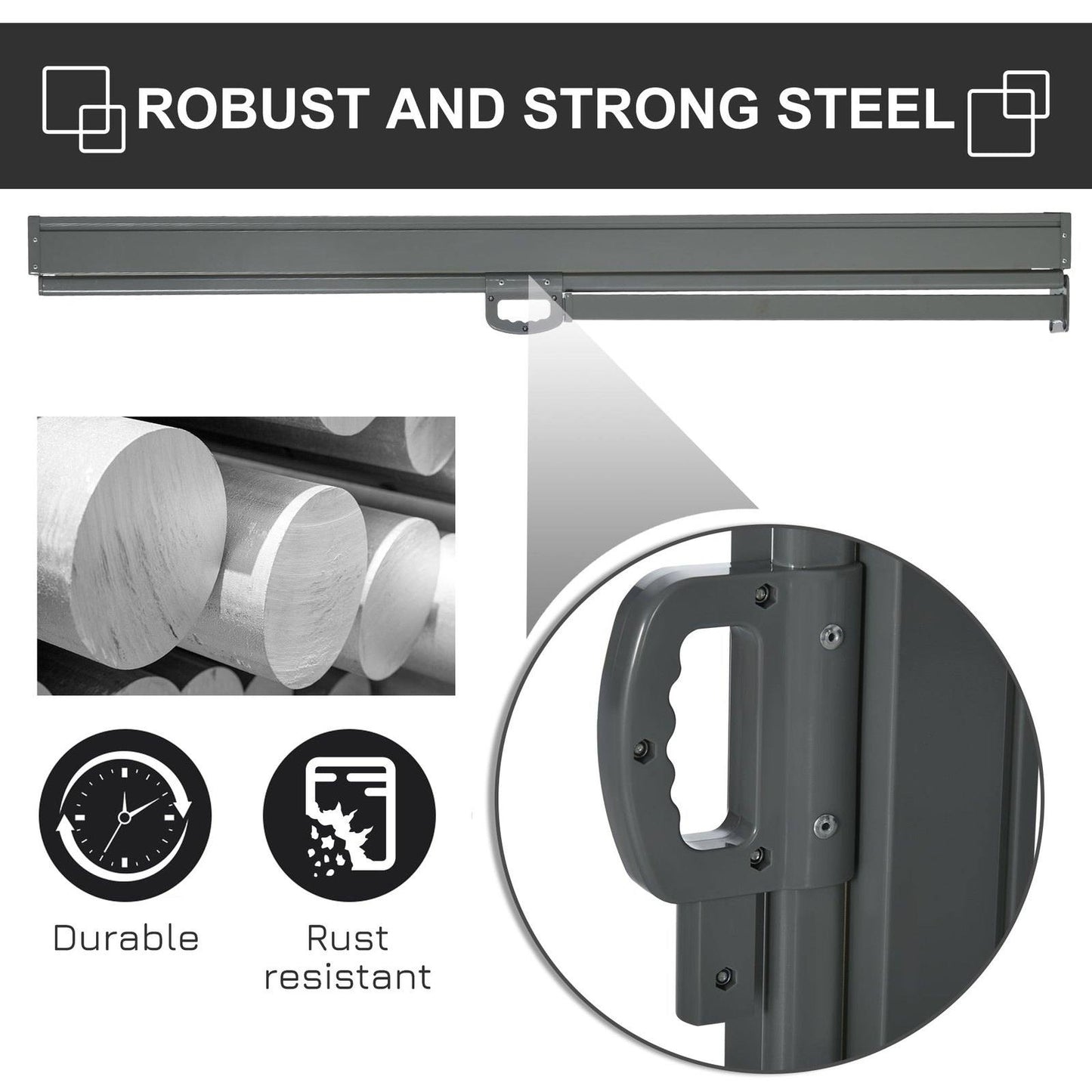 Retractable Sun Side Awning Screen Fence Patio Garden Wall Balcony Screening Panel Outdoor Blind Privacy Divider 3x1.6M