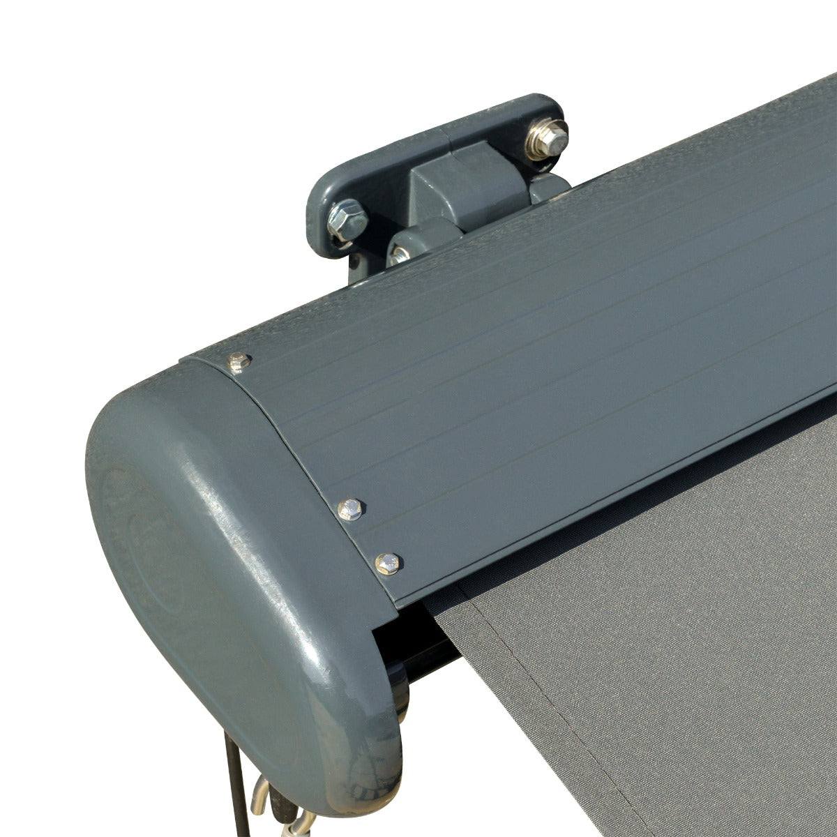 Cassette Electric Manual Awning Door Window Retractable Canopy w/ R/C & LED 350W x 0-300D cm