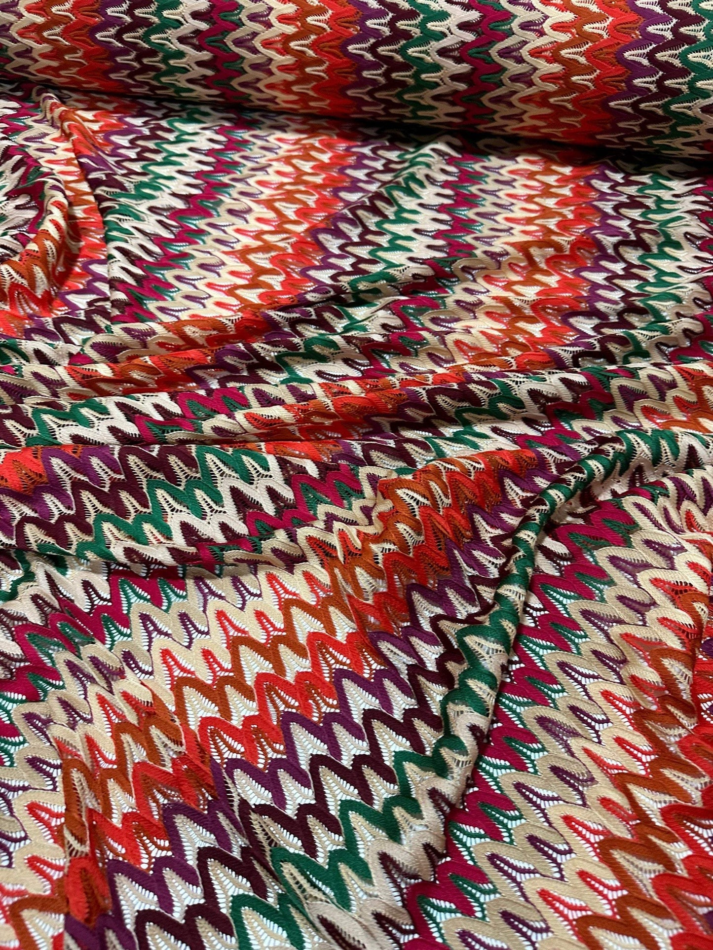 Zigzag Knit Jersey Fabric