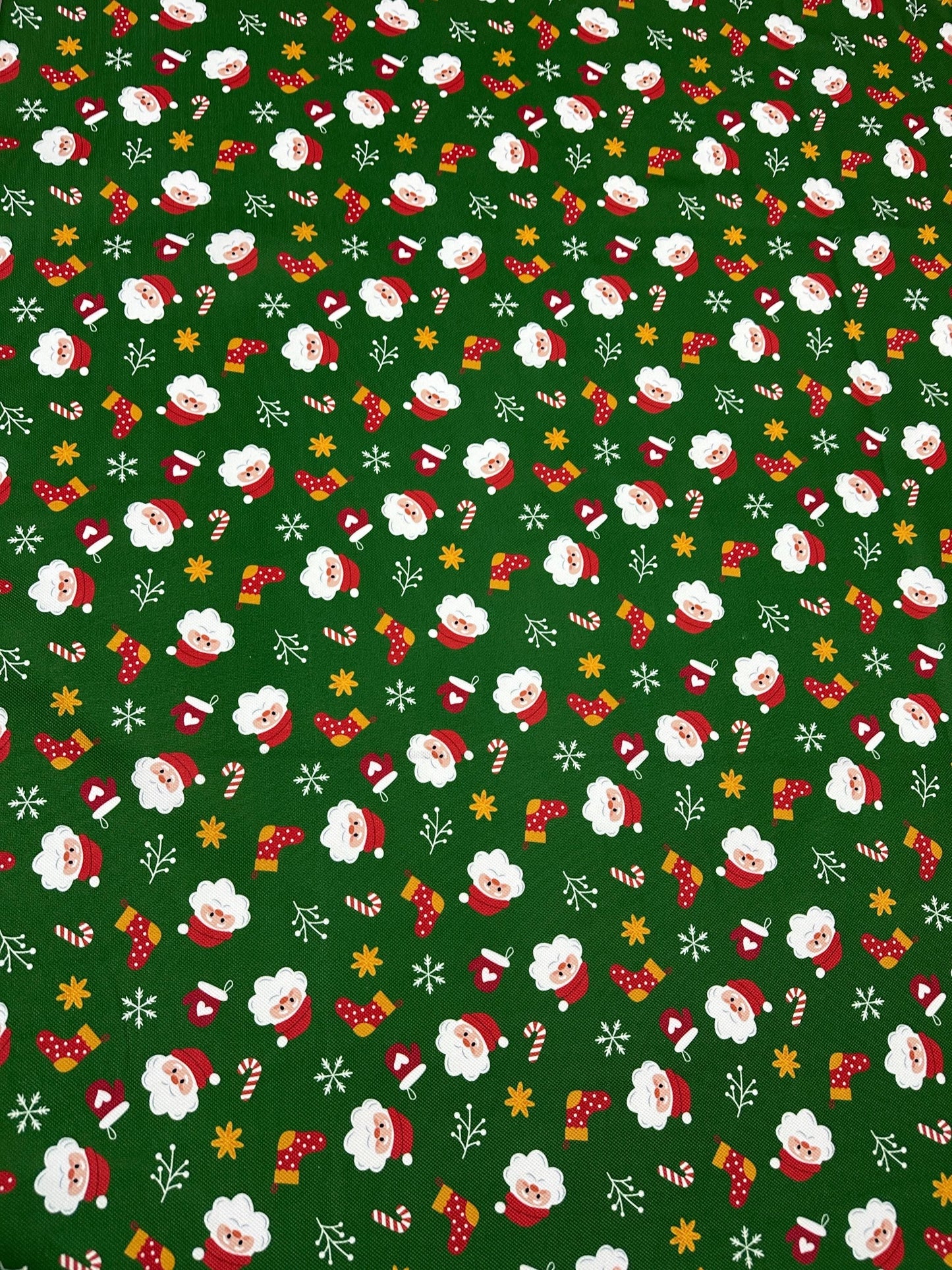 Green Santa Claus Christmas Fabric