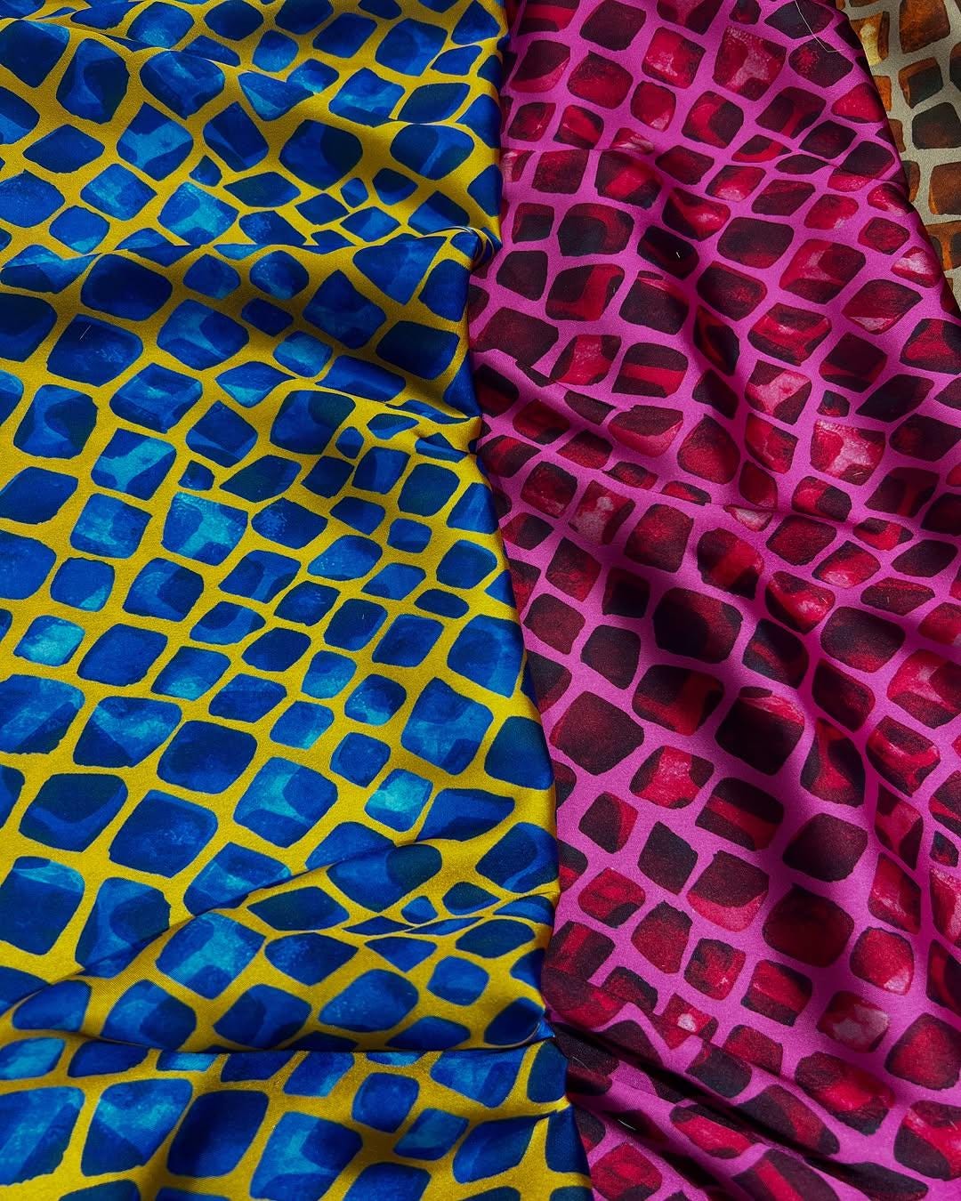 Vibrant Brick-Style Fabric