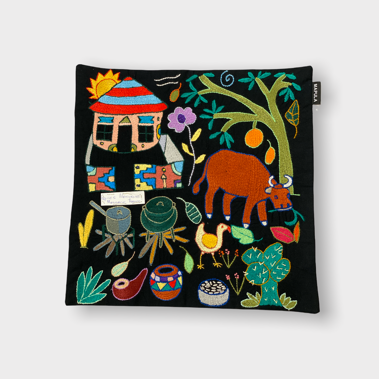 Mapula embroidered cushion 40x40 - South Africa