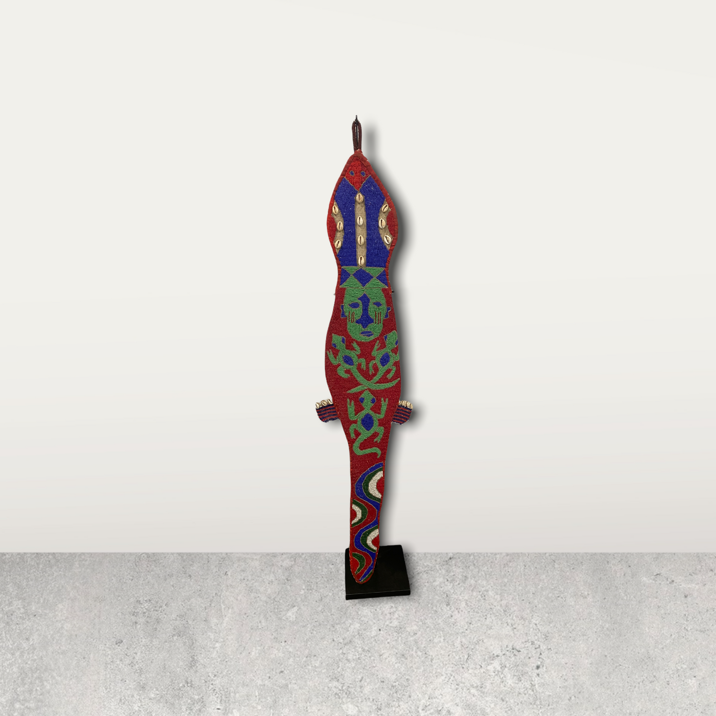 Yoruba Beaded Sash - Nigeria - Lizards (02)