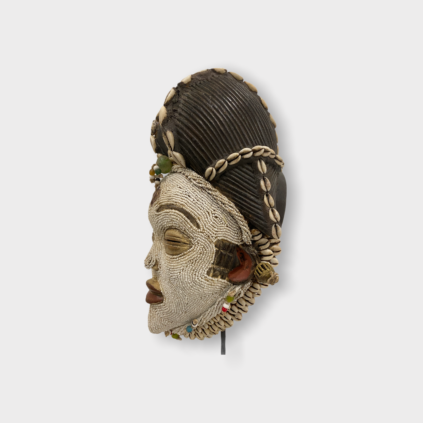 Punu Mask - beaded - Gabon (108.3)