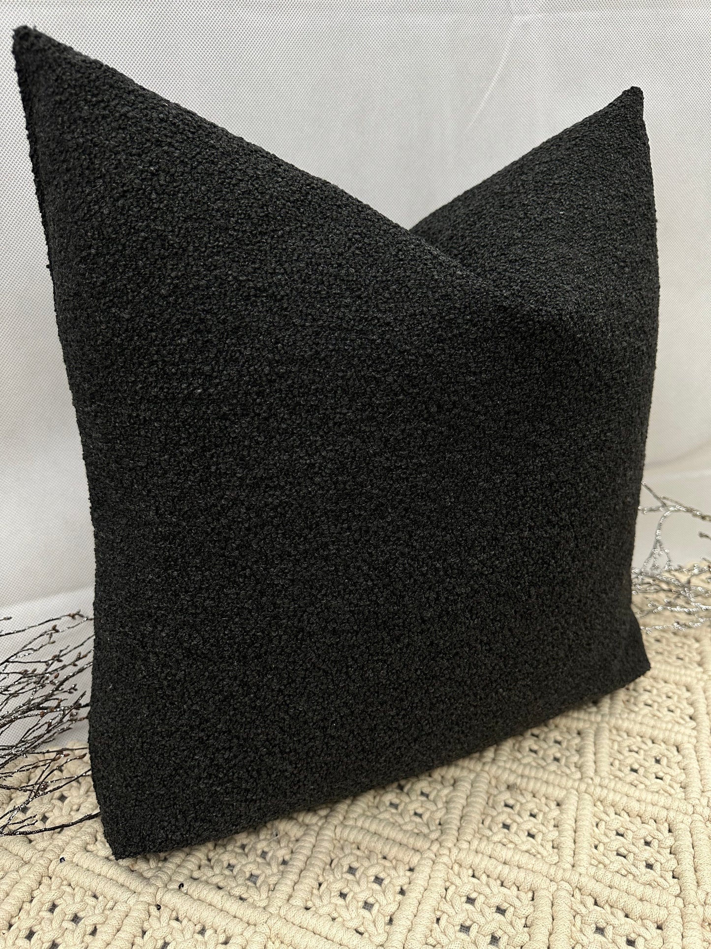 The Couture Cushion - The Luxury Black Boucle - Style No. 103