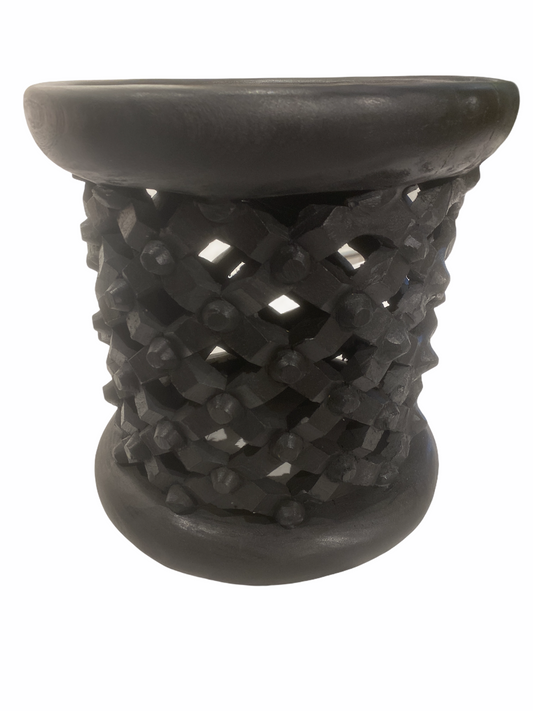Bamileke Stool \ Table - 36cm - Black
