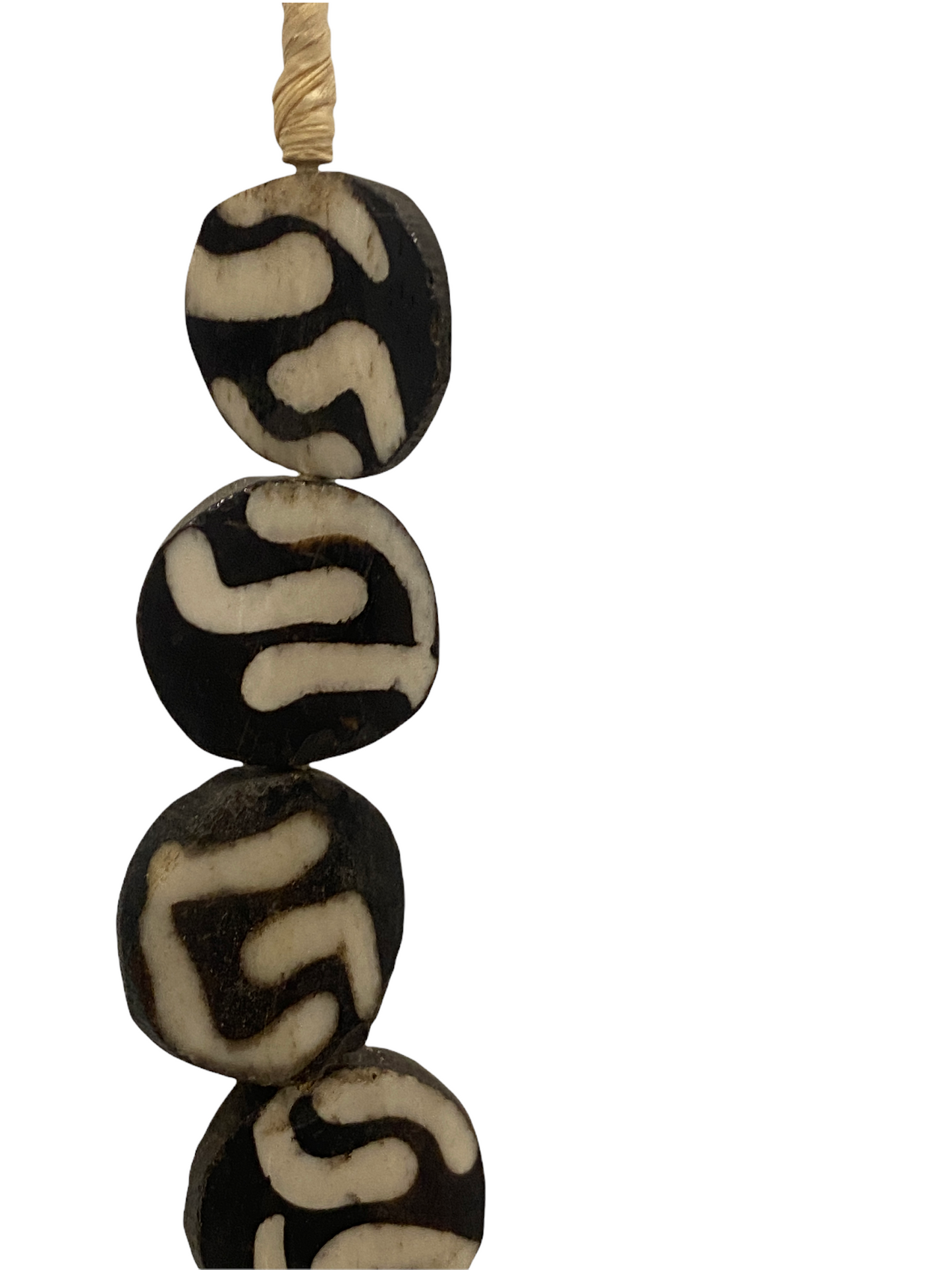 Kenya Beads Necklace - Disc beaded black/white (47.4)