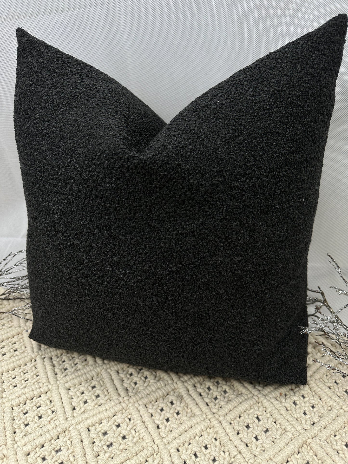The Couture Cushion - The Luxury Black Boucle - Style No. 103