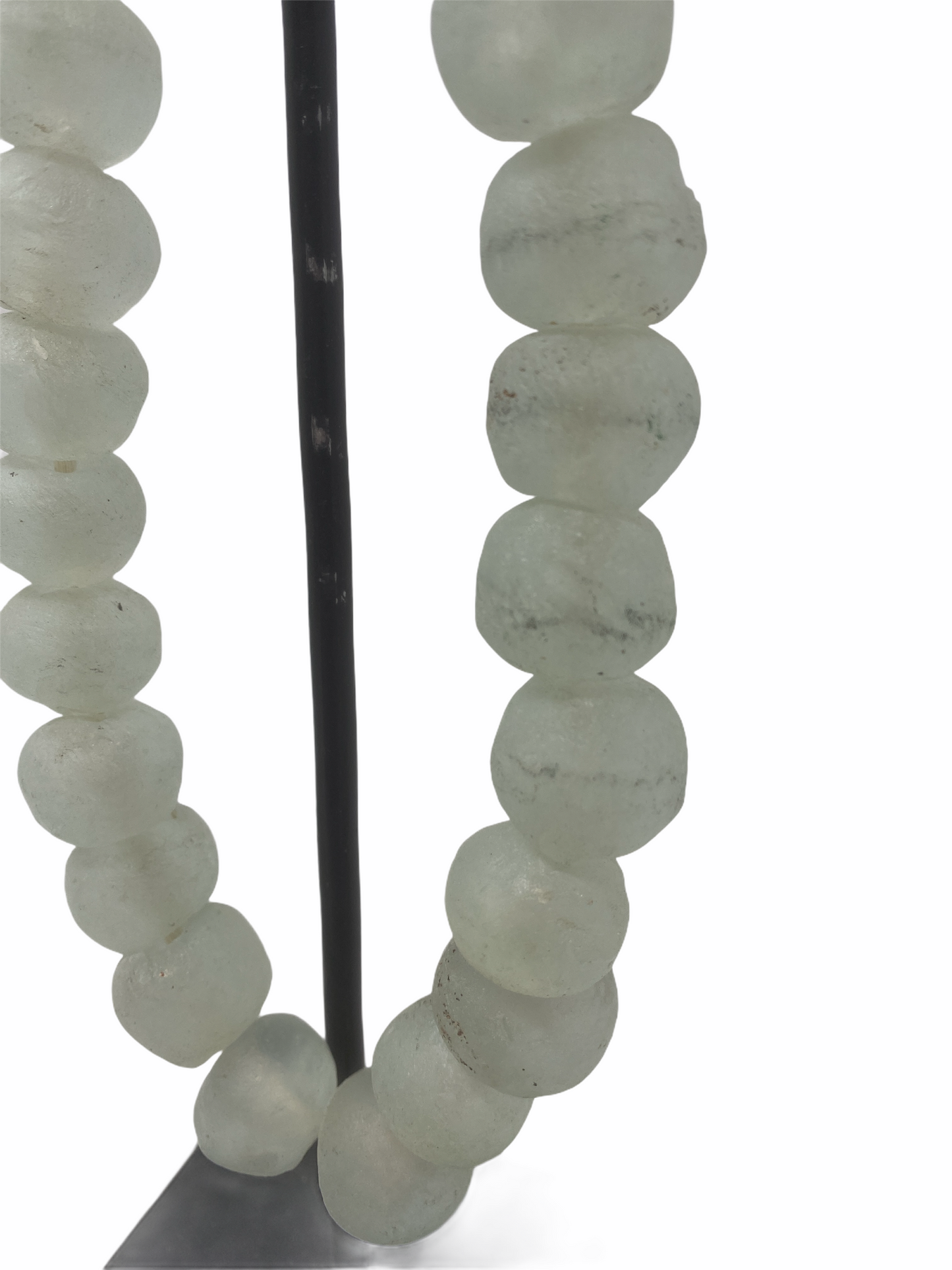 Ghana glass bead necklace - M Clear