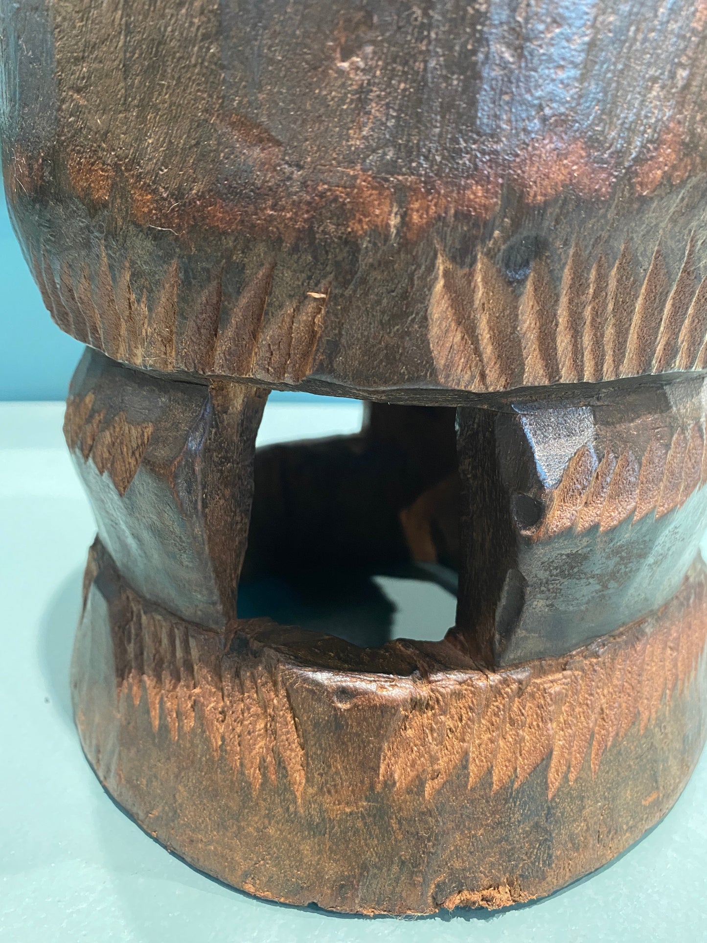 Yoruba hand carved stool - (03)