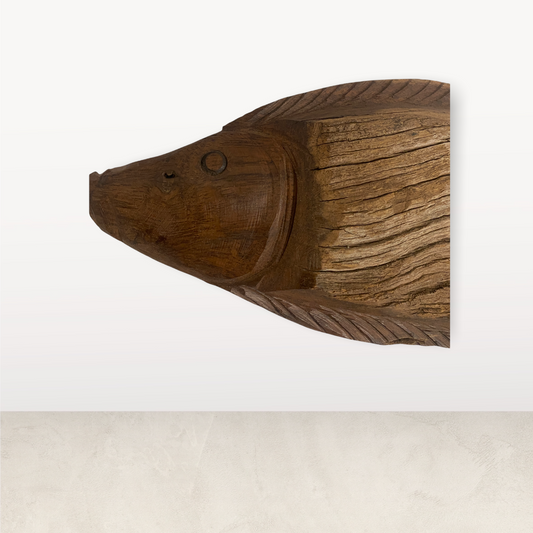 Driftwood Hand Carved Fish - (L10.8)