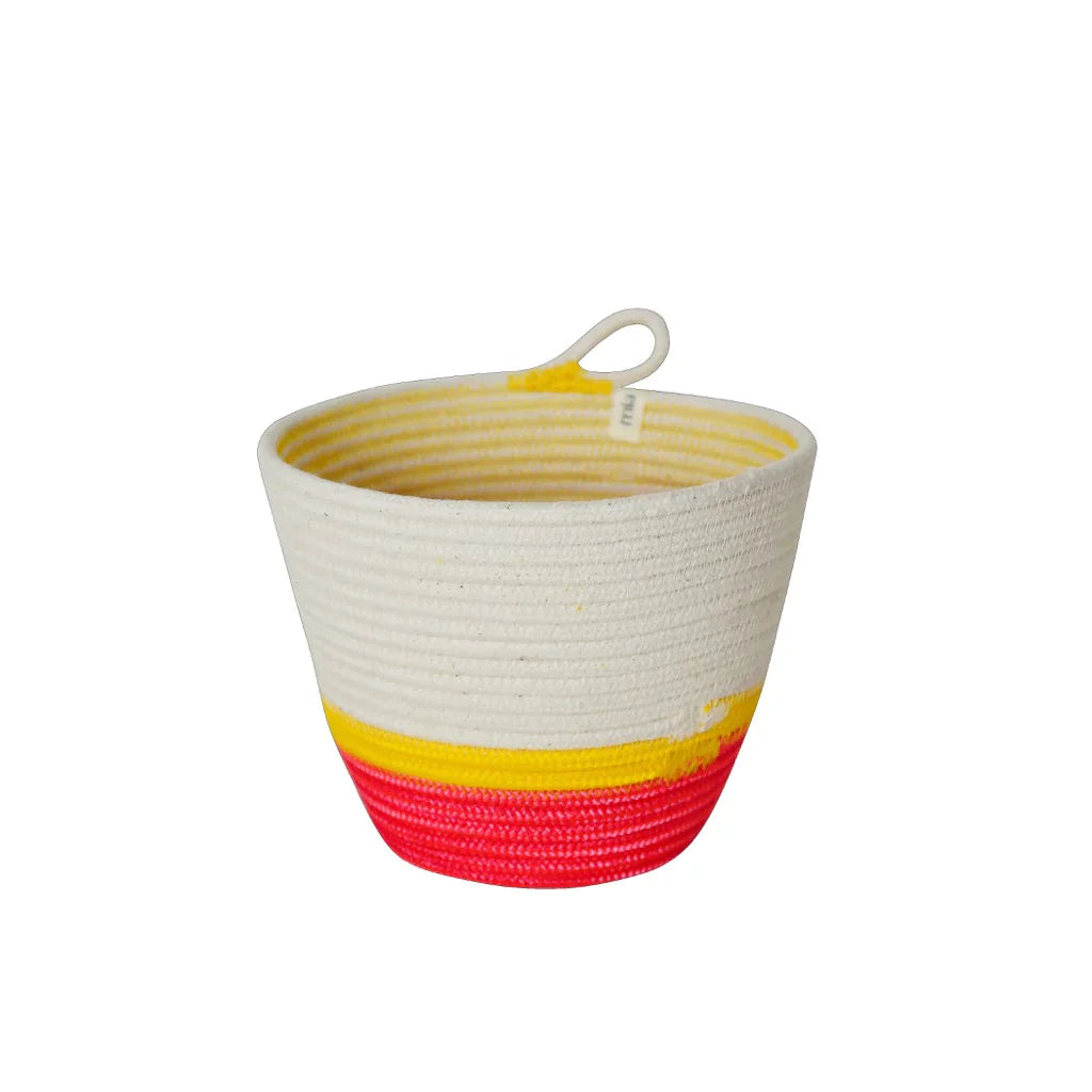 Planter Basket 100% cotton (17.4) Yellow