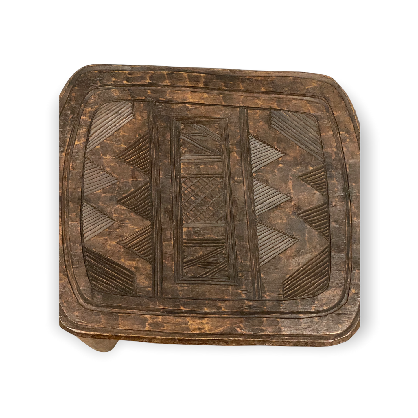 Nupe Table \ Stool - Square engraved (02)