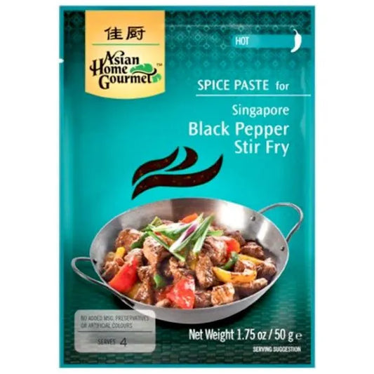 ASIAN HOME GOURMET Spice Paste For Singapore Black Pepper Stir Fry 50g