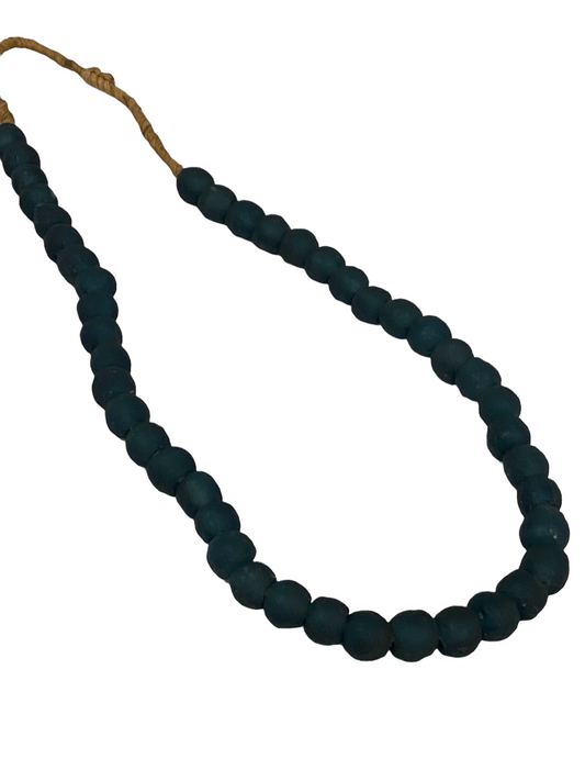 Ghana Glass Beads Necklace Turquoise (83.1)