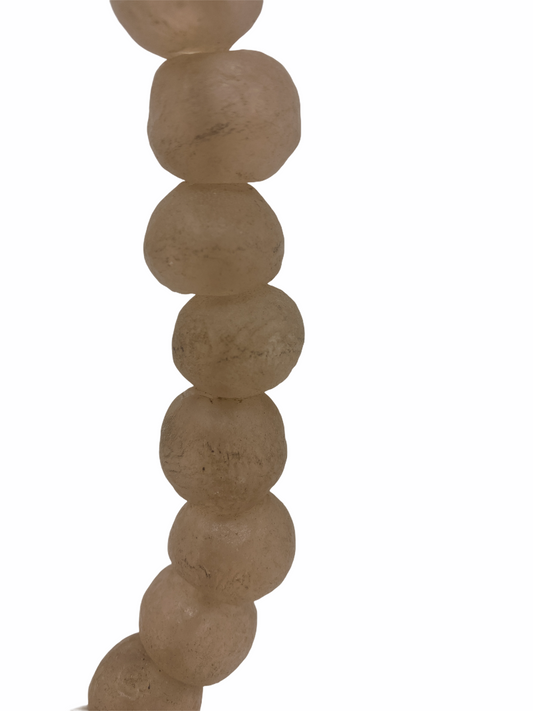 Ghana glass bead necklace - M Salmon pink