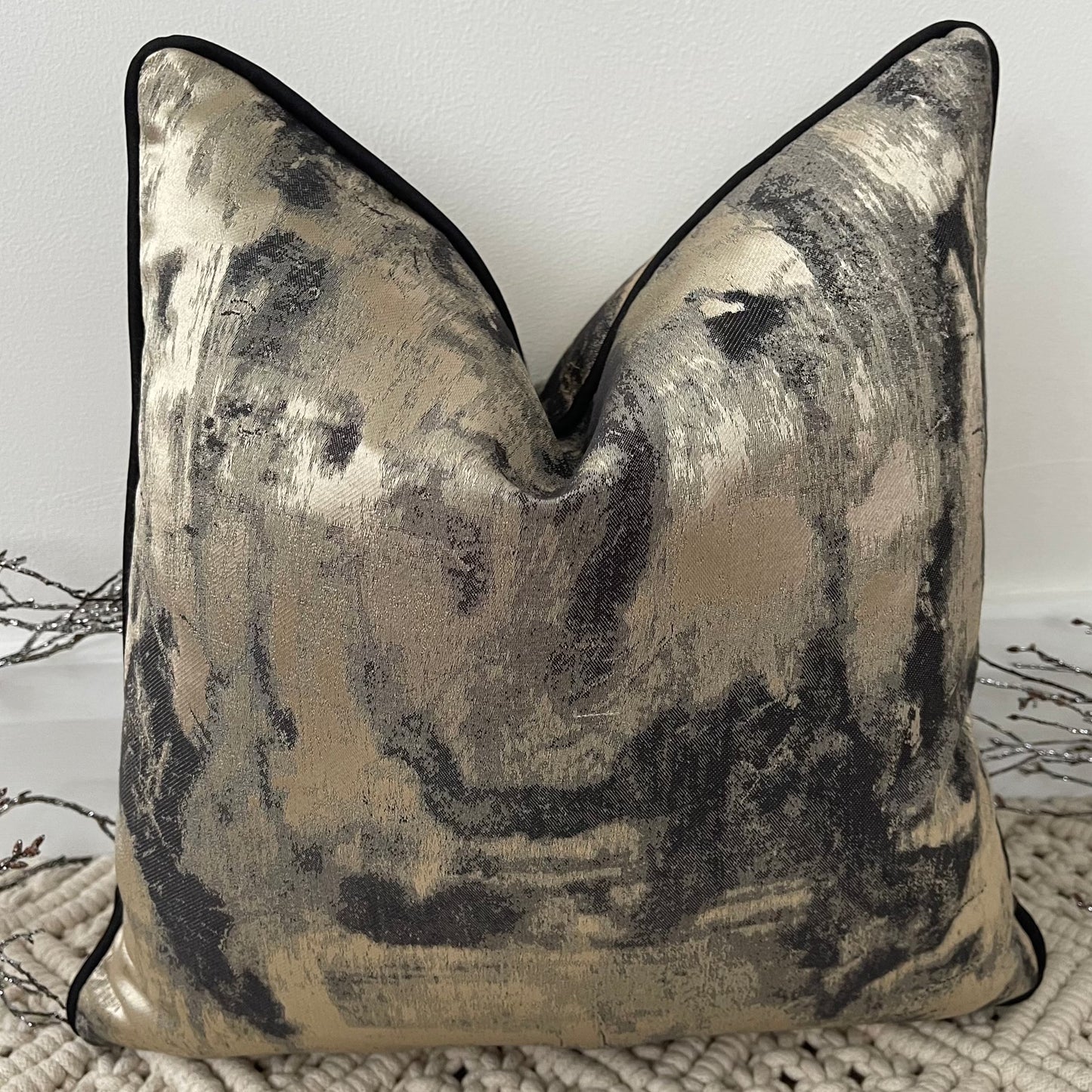 The Couture Cushion - The Black and Gold Chiara - Style No. 27