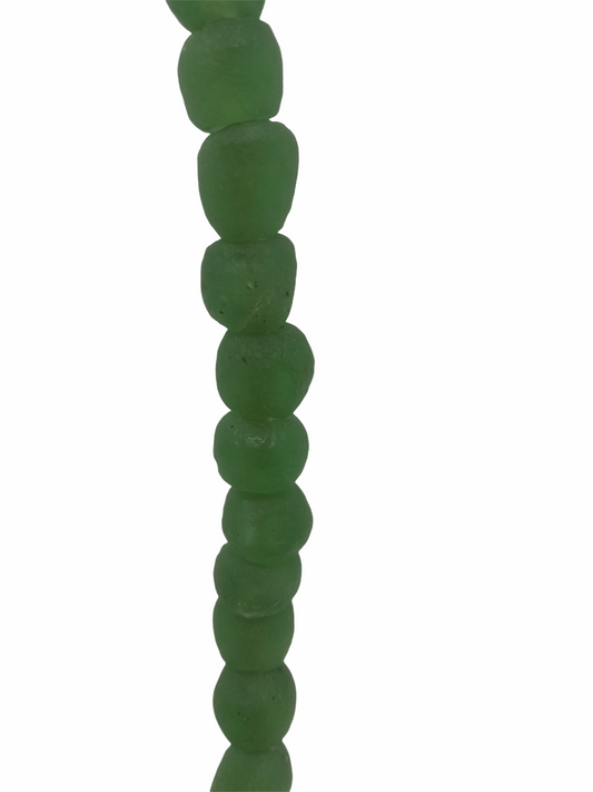 Ghana glass bead necklace - S Green