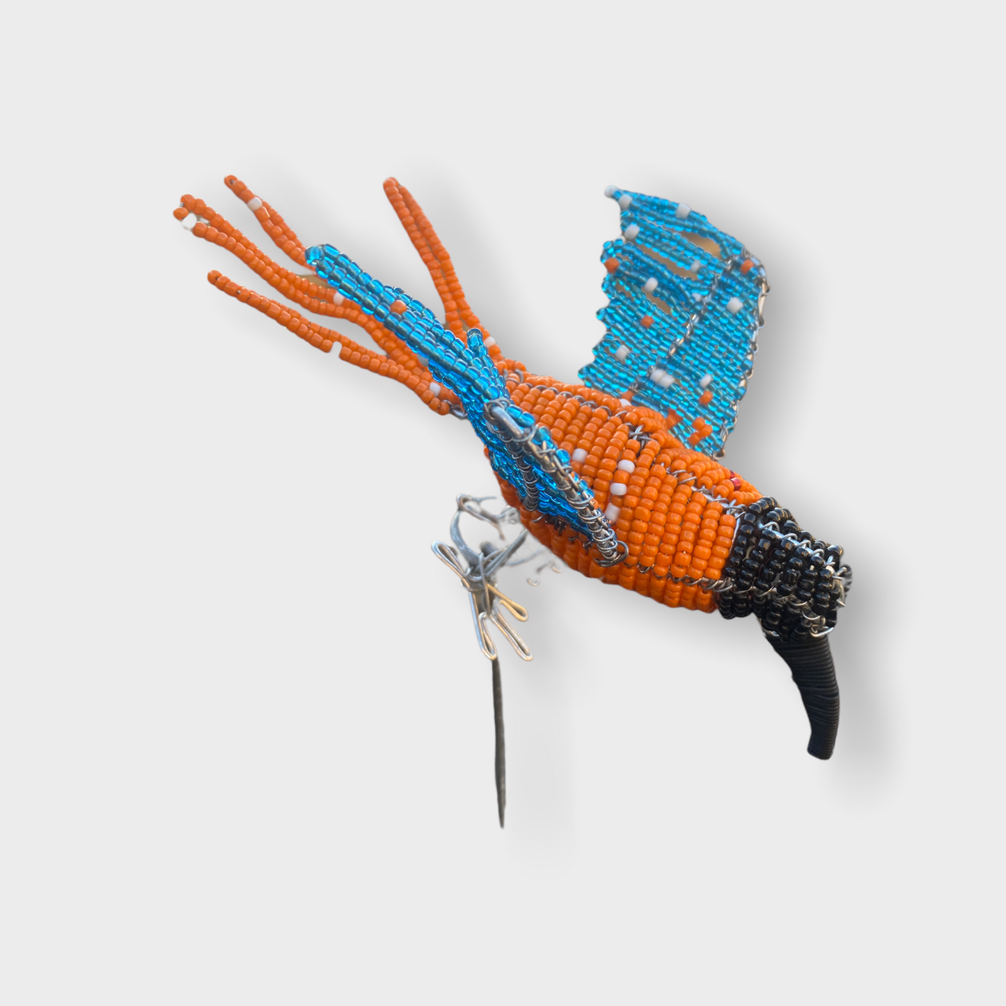 Beaded Garden Birds - South Africa - Orange/Blue