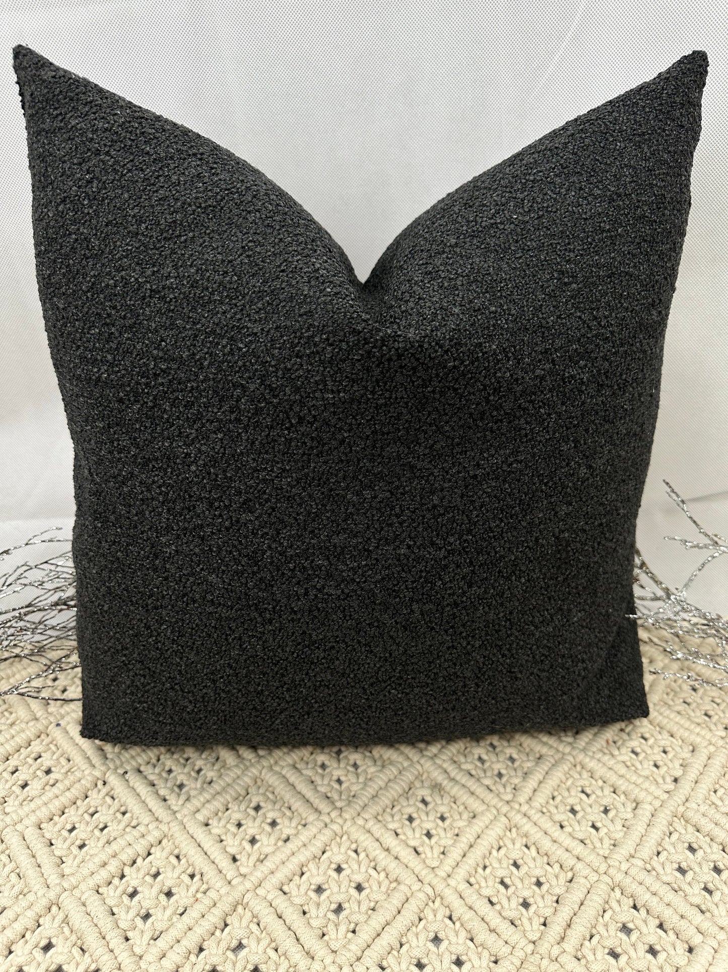 The Couture Cushion - The Luxury Black Boucle - Style No. 103