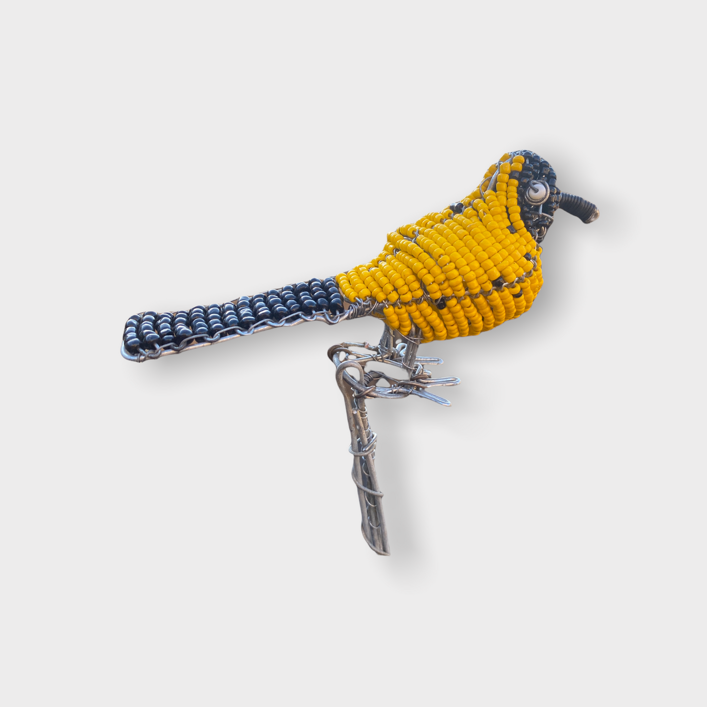 Beaded Garden Birds - South Africa - Yellow/Black tail