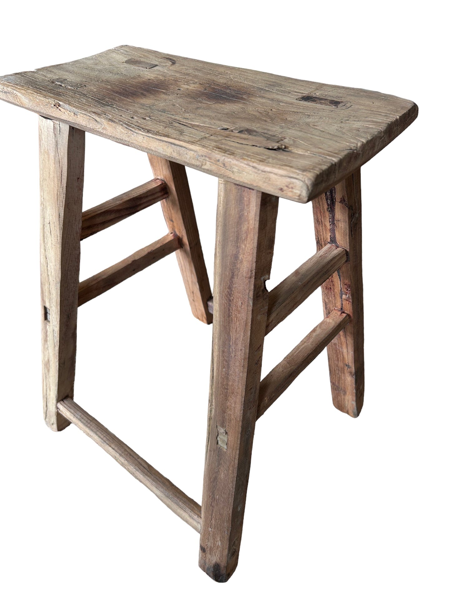 Antique Rustic Stool - Elm wood (M02)