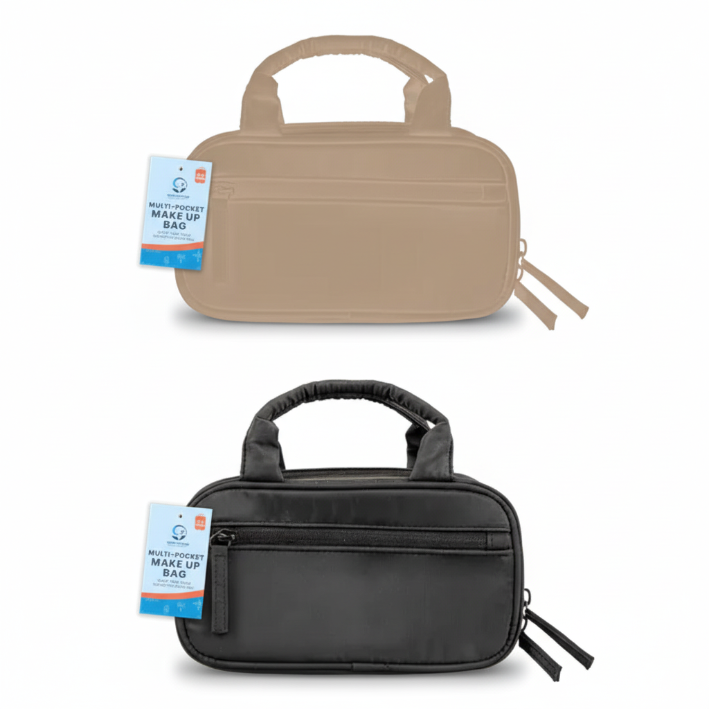 Multi-pocket makeup bag