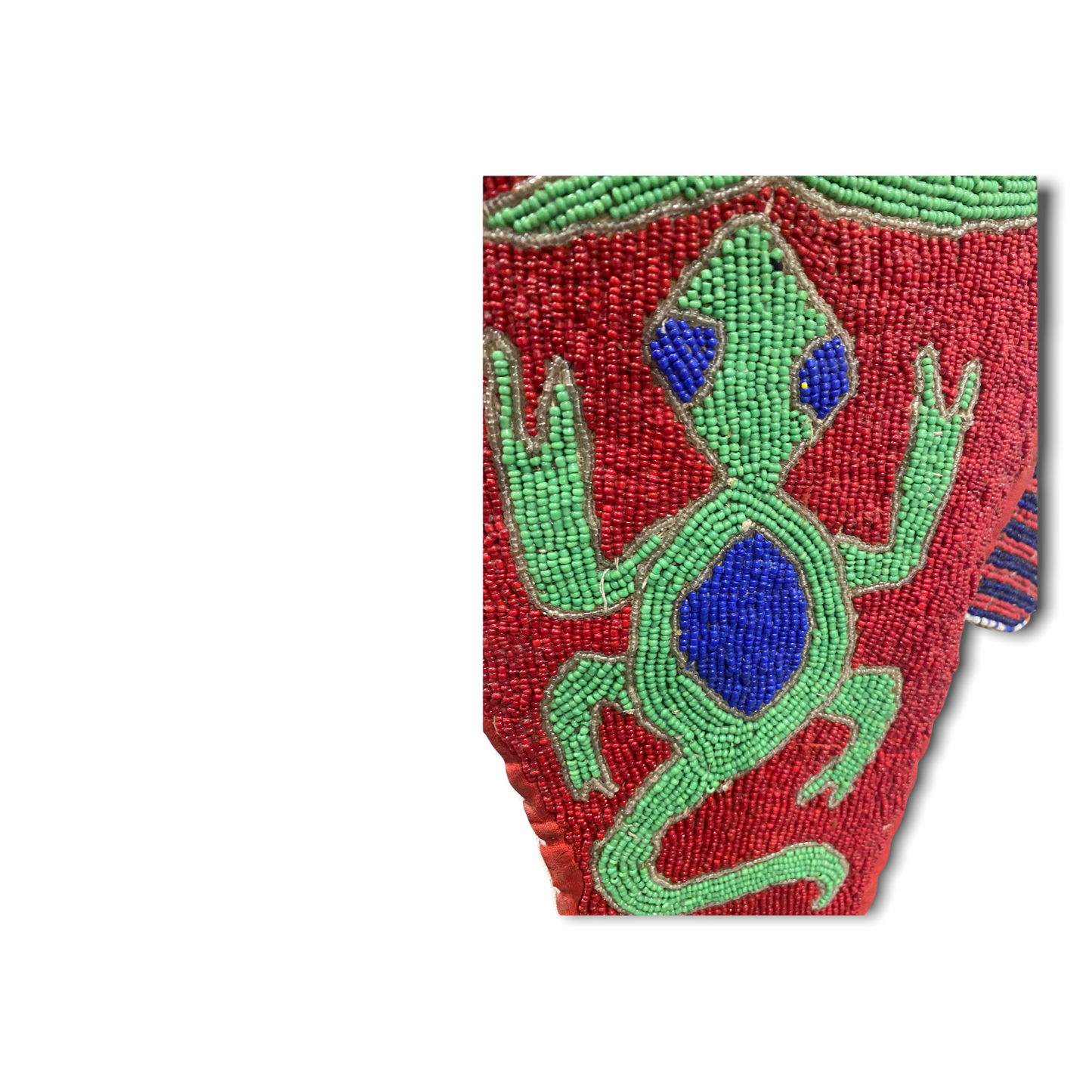 Yoruba Beaded Sash - Nigeria - Lizards (02)