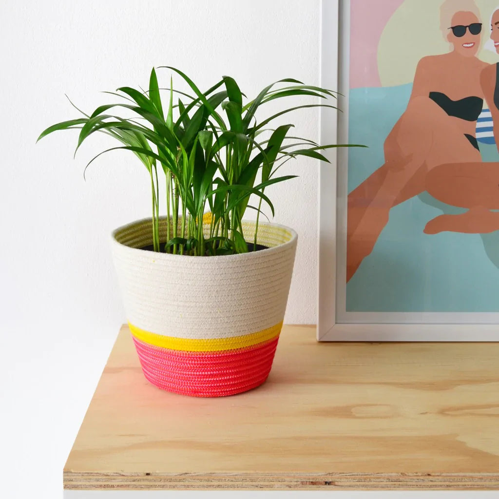 Planter Basket 100% cotton (17.4) Yellow